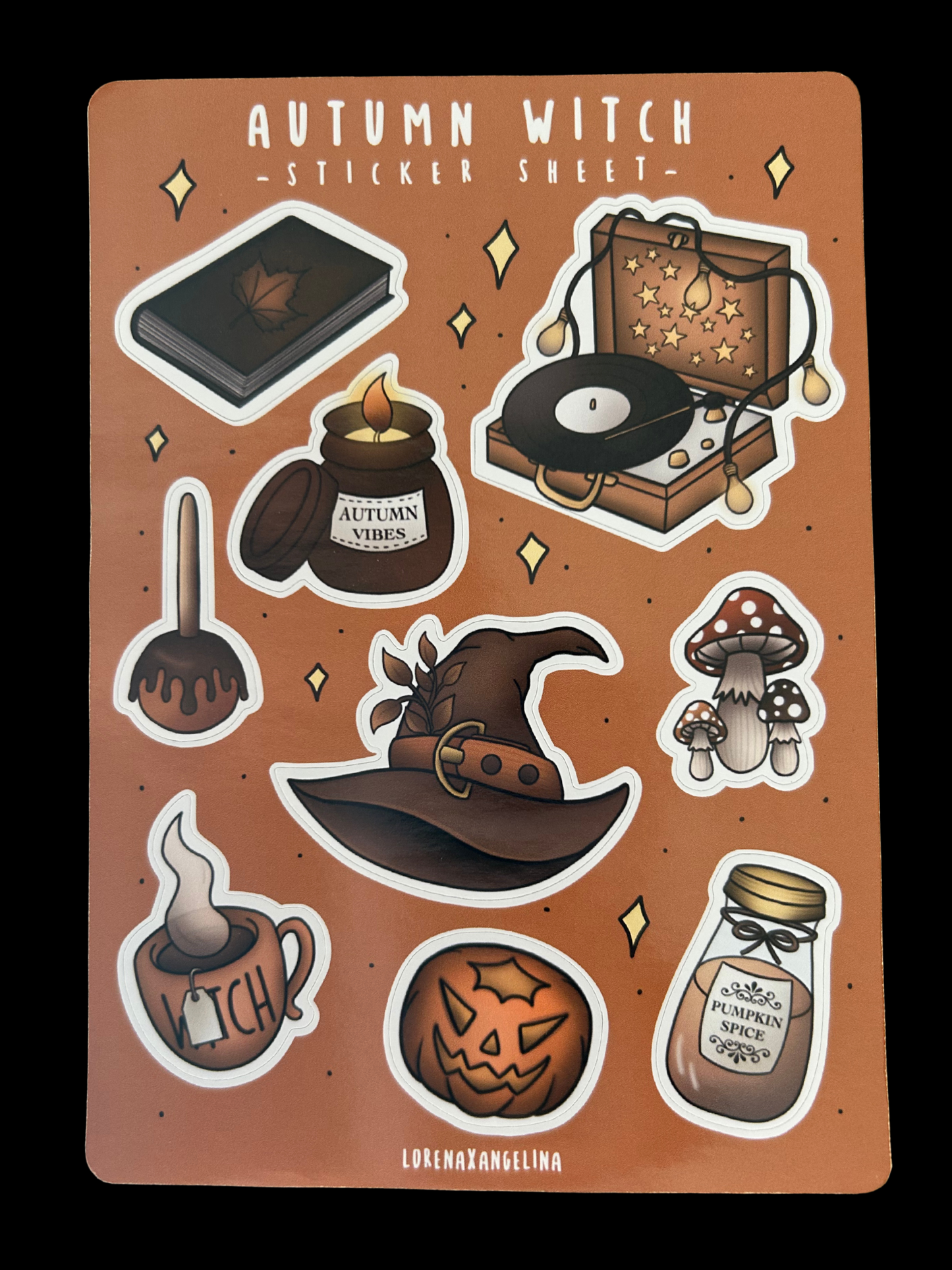 Planche stickers Sorcière d'Automne