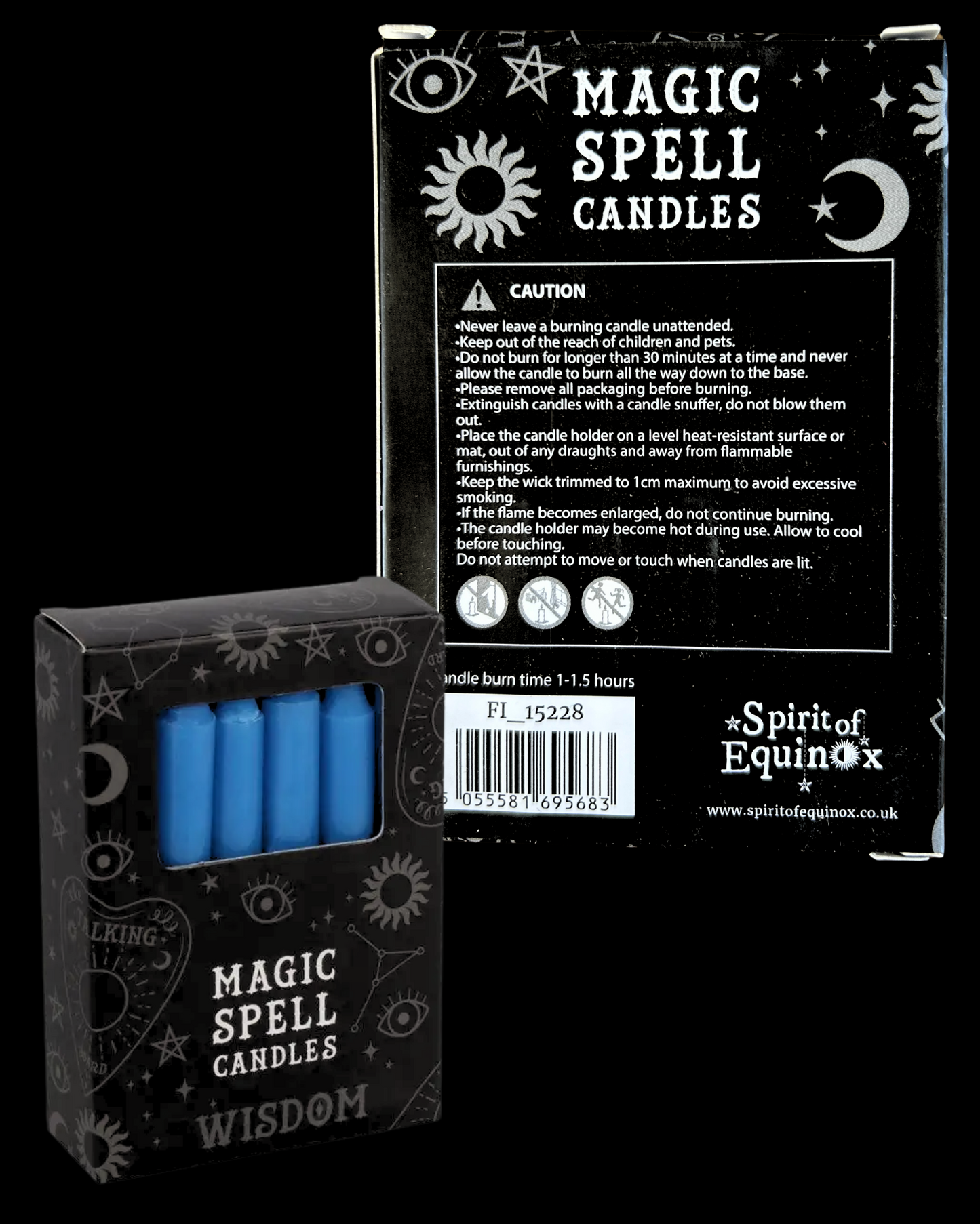 Lot de 12 bougies bleues "sagesse"