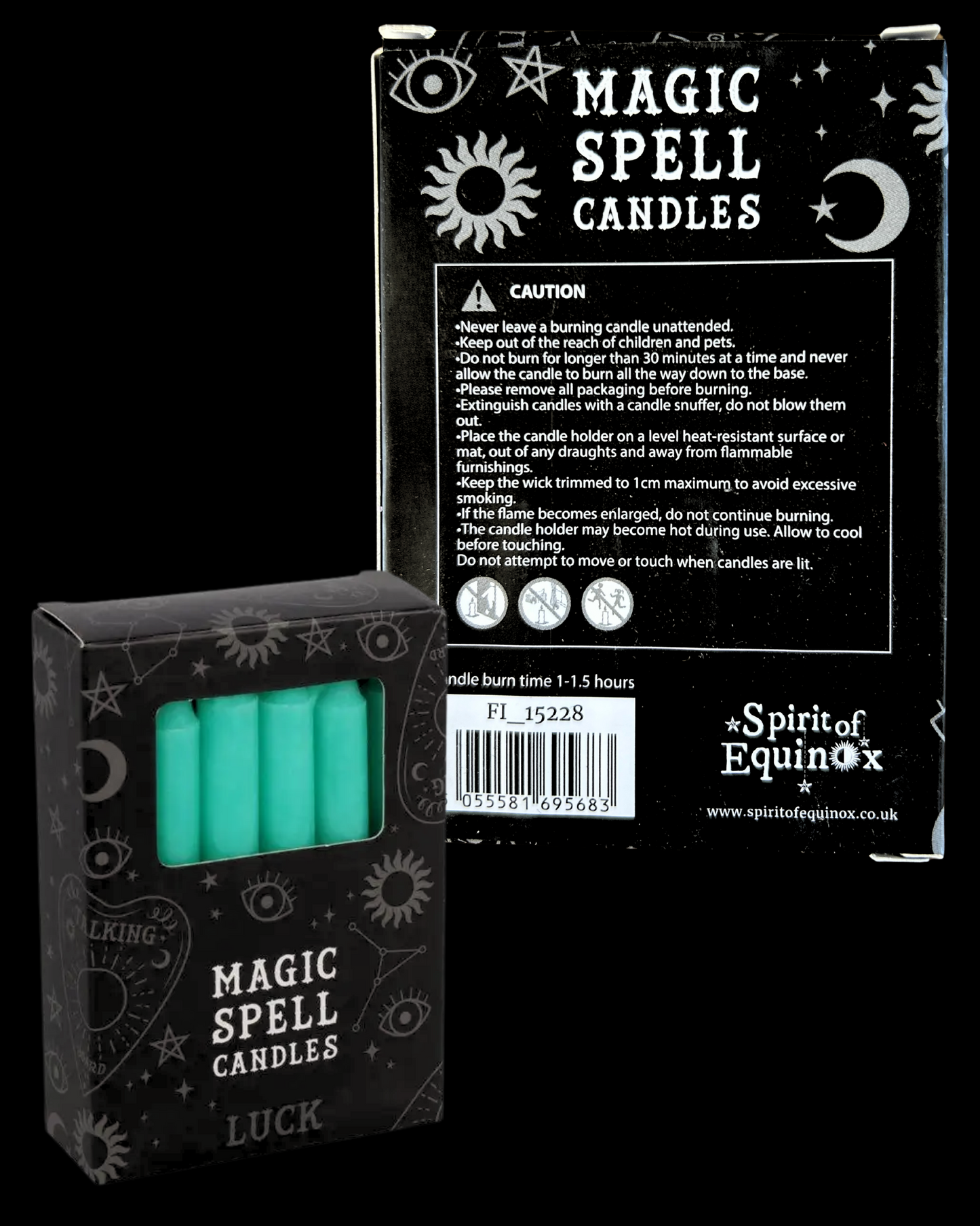 Lot de 12 bougies vertes "chance"