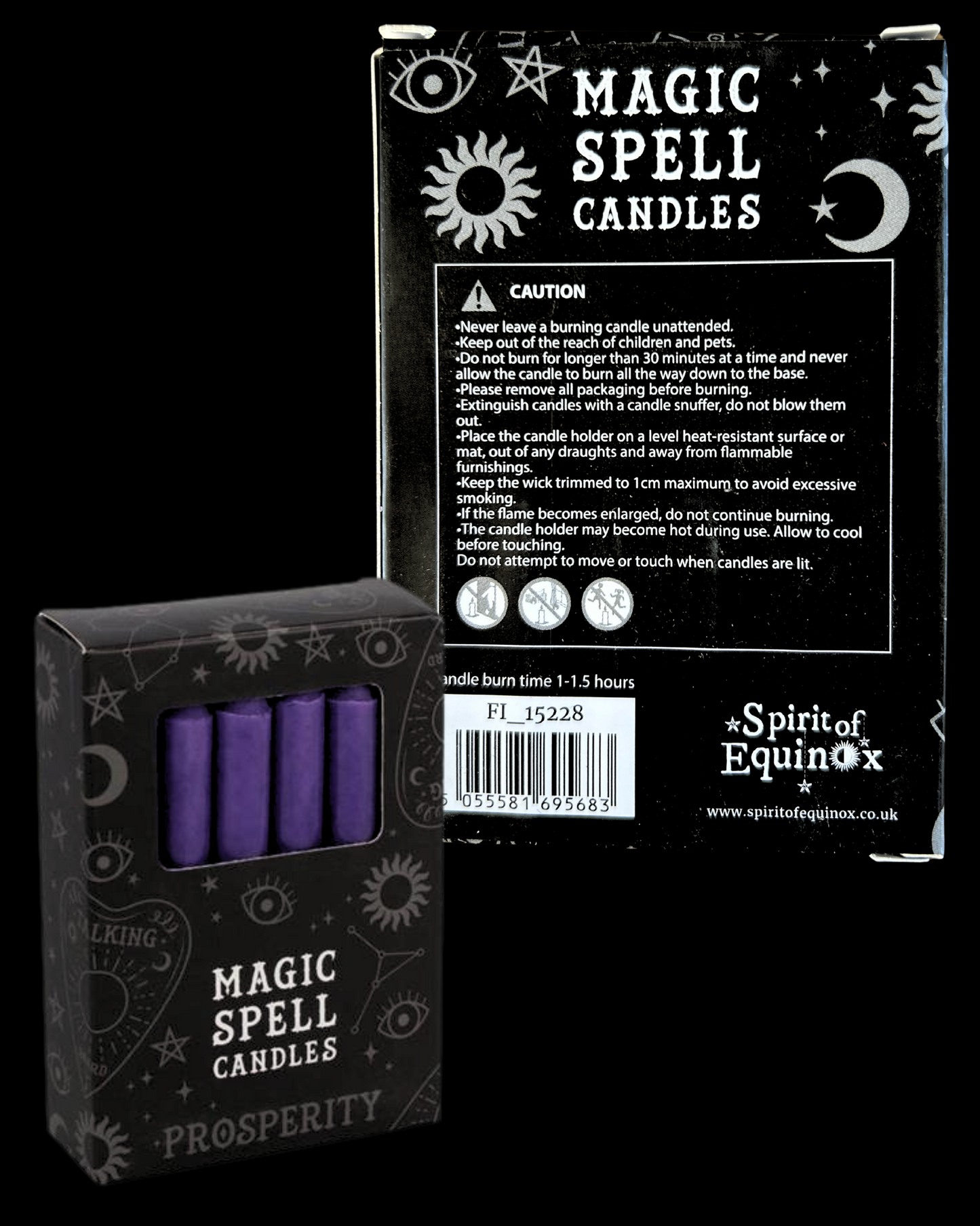 Lot de 12 bougies violettes "prospérité"