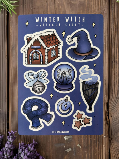 Planche stickers Sorcière d'Hiver