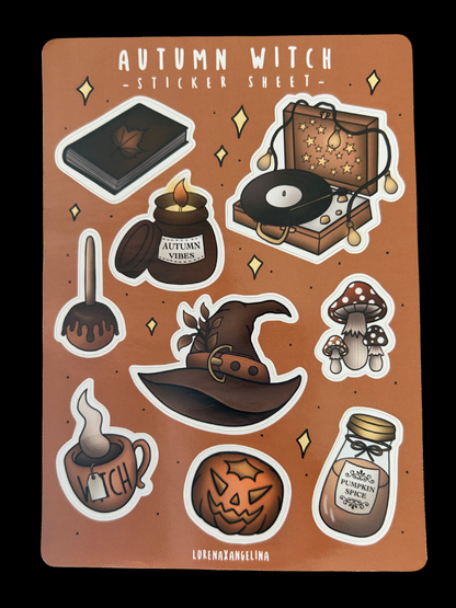 Planche stickers Sorcière d'Automne