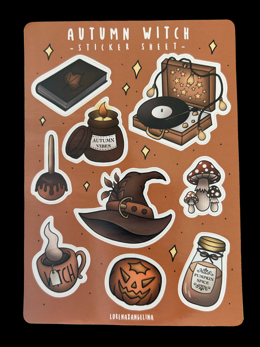 Planche stickers Sorcière d'Automne