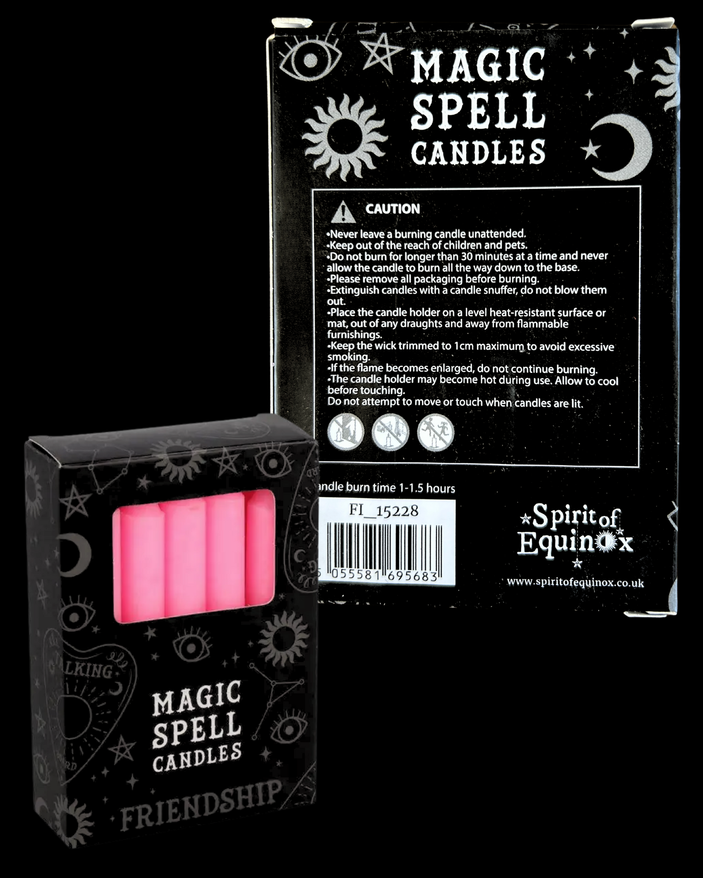 Lot de 12 bougies roses "amitié - apaisement"