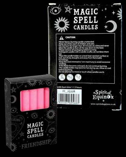 Lot de 12 bougies roses "amitié - apaisement"