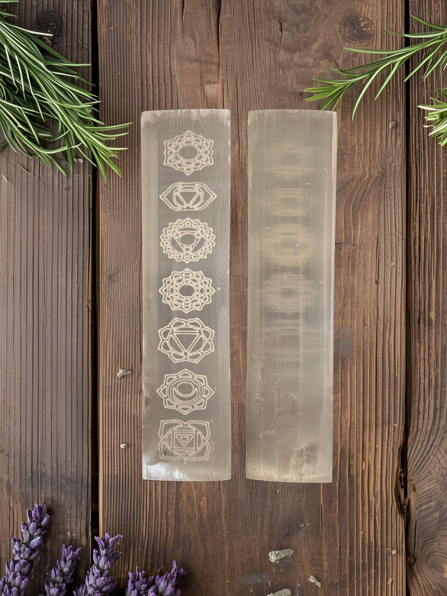 Porte encens en sélénite - chakras