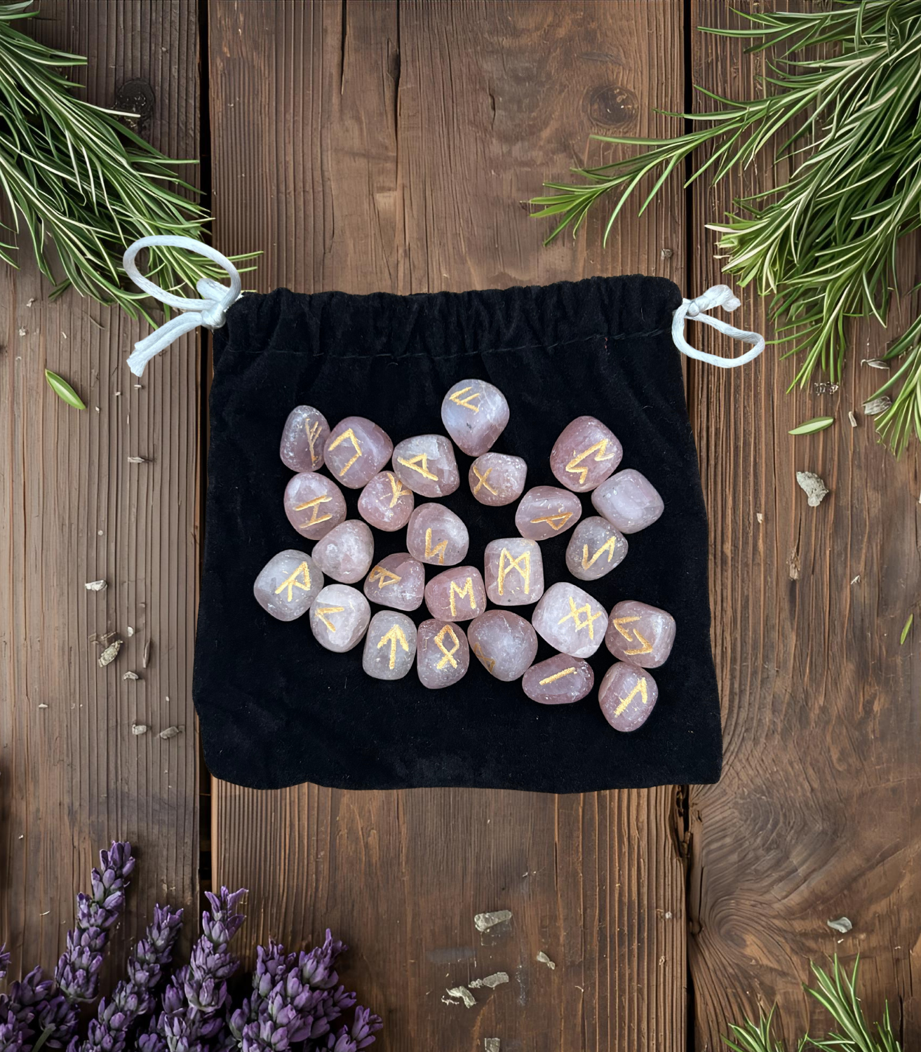 Runes divinatoires Quartz Rose