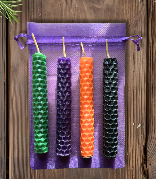 Set de bougies cire d'abeille Halloween
