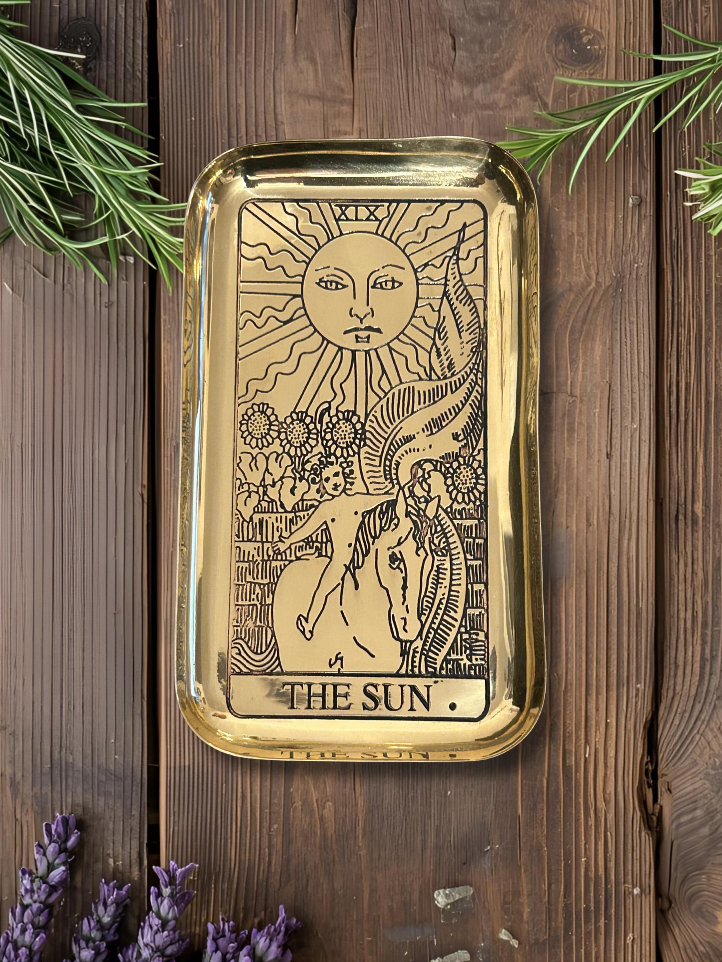 Plateau de Tarot en Laiton - The Sun