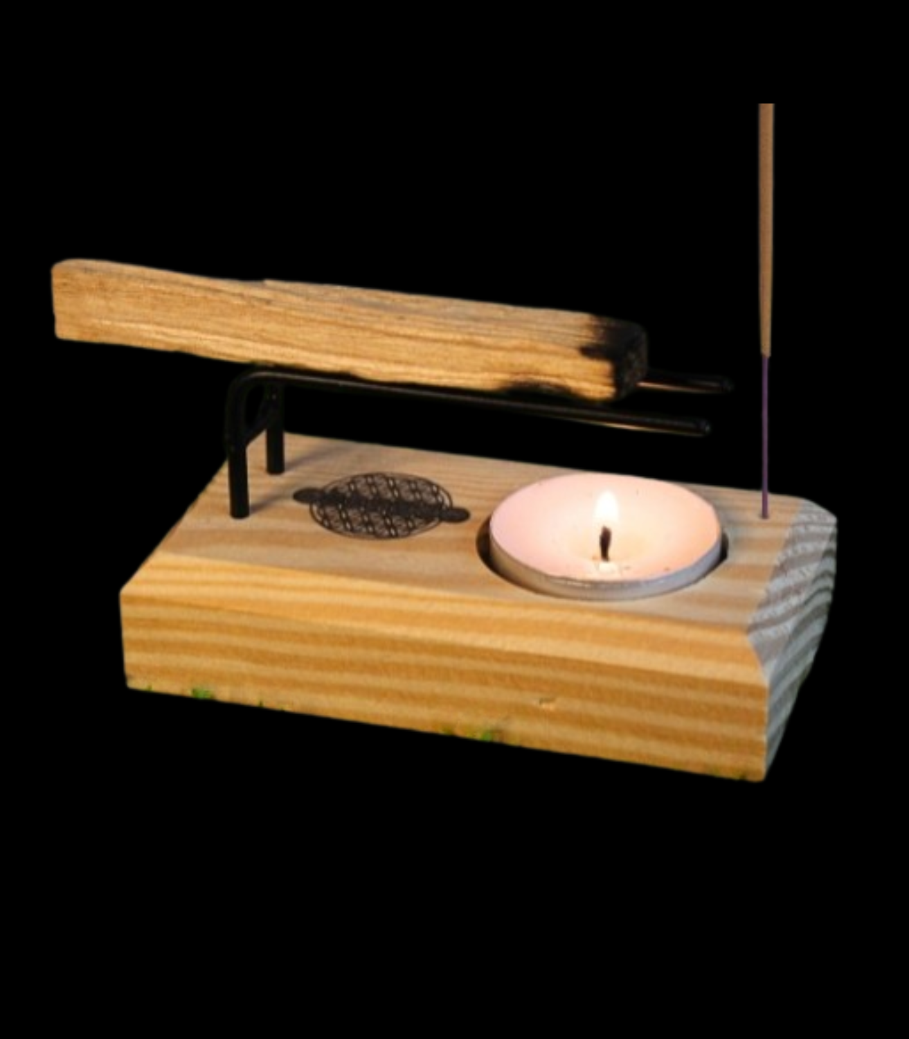 Brûleur en bois pour bâton de fumigation ou palo santo