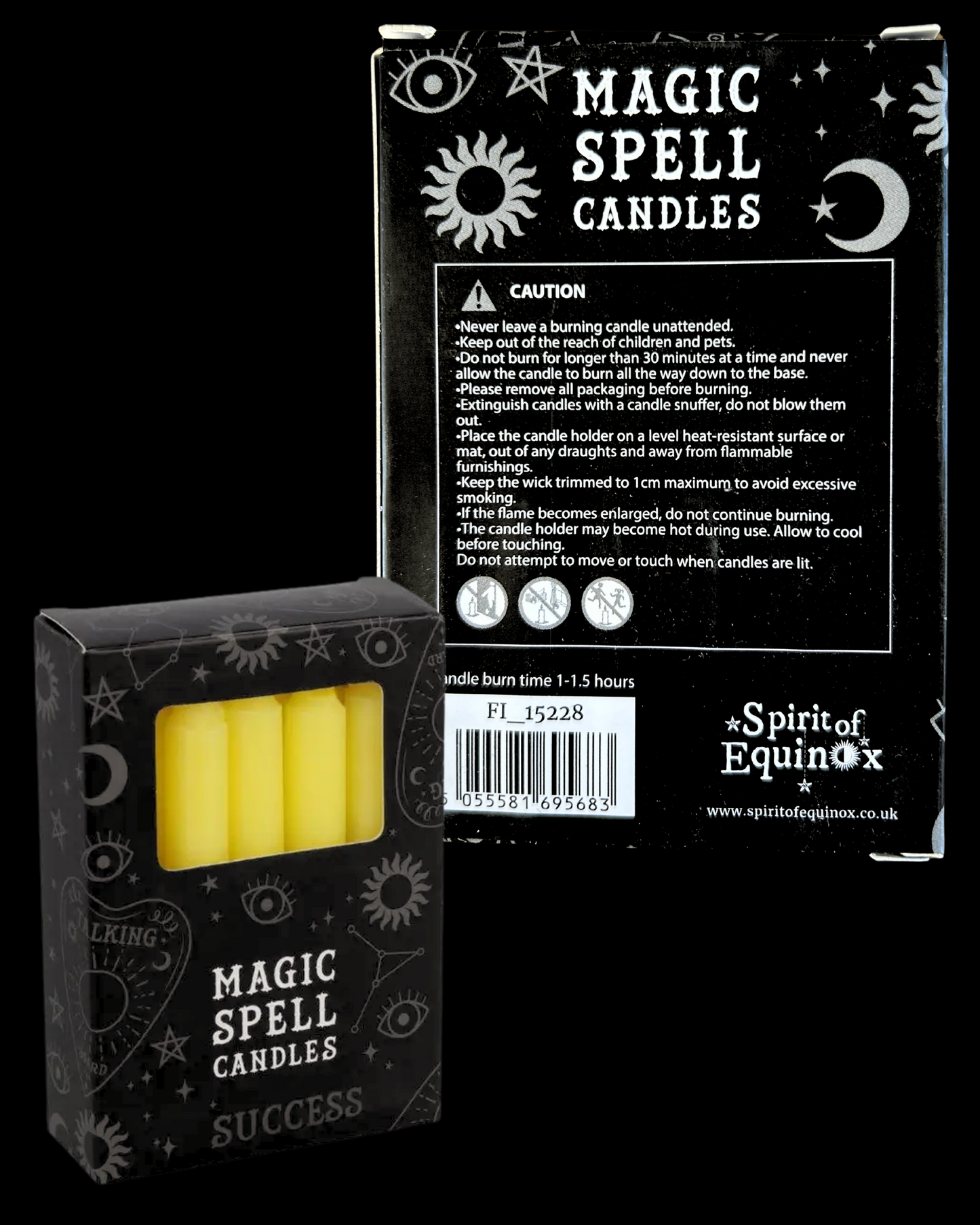 Lot de 12 bougies jaunes "succès"