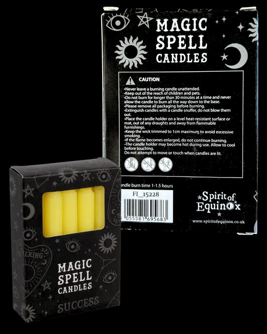 Lot de 12 bougies jaunes "succès"